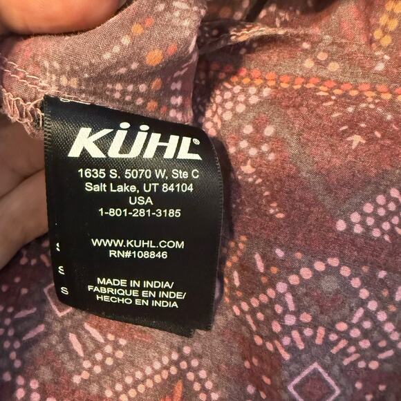 Kuhl Top Womens Size Large Flora 3/4 Shirt in Hyacinth Geometric Bohemian Tunic - Picture 10 of 14